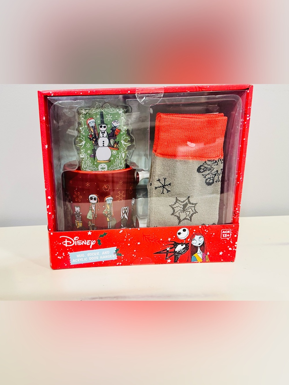 Disney The NighDisney The Nightmare Before Christmas Mug, Socks, Door Hanger Set